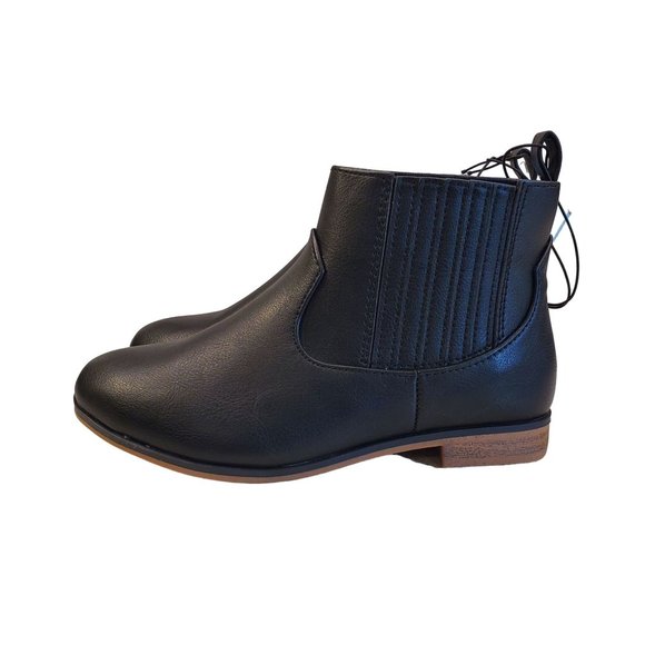 Cat & Jack Shoes Girls Black Leather Boots Childrens Slip On Boots Black Boots Cat And Jack